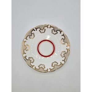 Regency Bone China Tea Saucer Gold Trellis Flowers‎ Red Band England